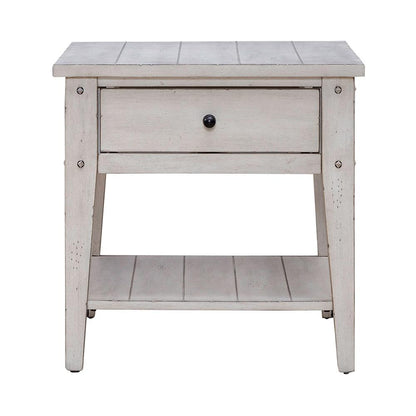 Liberty Furniture - Lake House End Table in Weathered White - 110W-OT1020 veiw 5