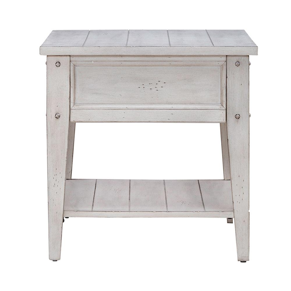 Liberty Furniture - Lake House End Table in Weathered White - 110W-OT1020 veiw 7