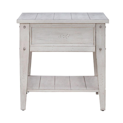 Liberty Furniture - Lake House End Table in Weathered White - 110W-OT1020 veiw 7