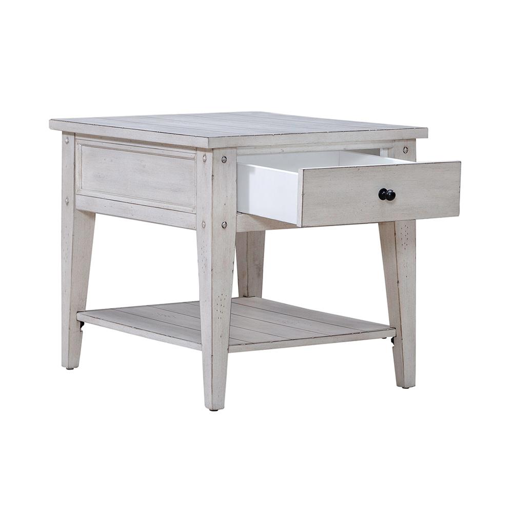Liberty Furniture - Lake House End Table in Weathered White - 110W-OT1020 veiw 9