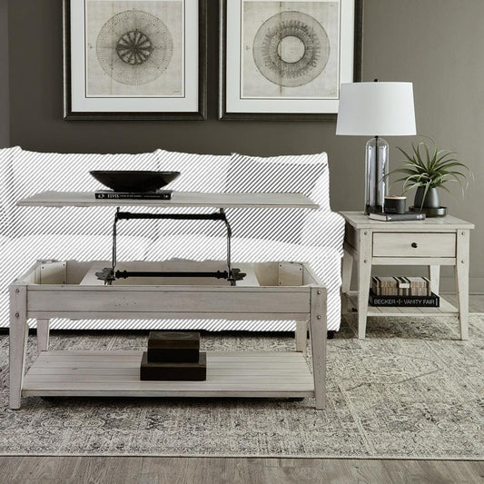 Liberty Furniture - Lake House Opt 3 Piece Set  in Weathered White - 110W-OT-O3PCS veiw 1