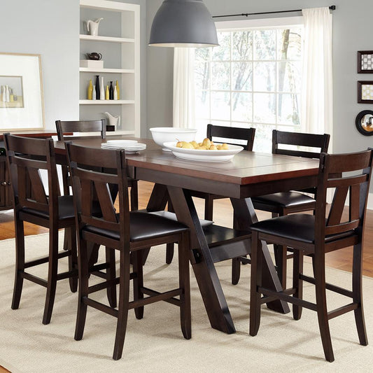 Liberty Furniture - Lawson 7 Piece Gathering Table Set  in Light & Dark Espresso - 116-CD-7GTS veiw 1