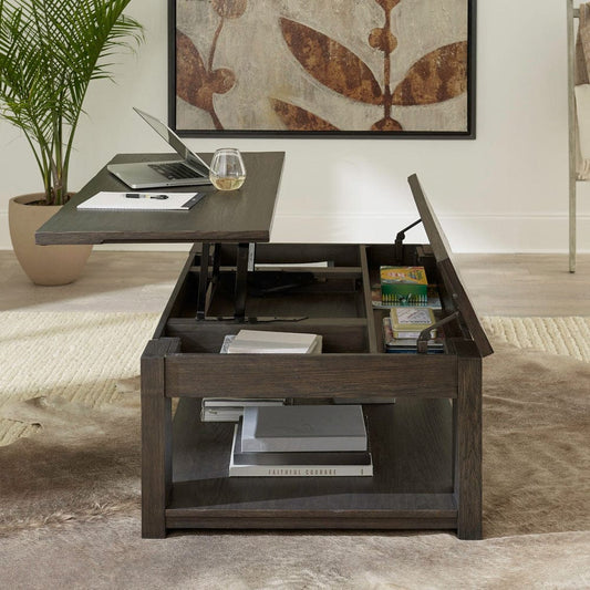 Liberty Furniture - Lennox Hill - Lift Top Cocktail Table in Brown - 201-OT1010 view 2