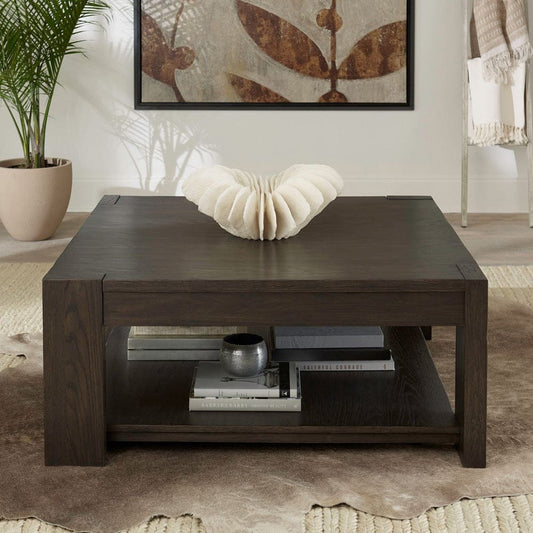 Liberty Furniture - Lennox Hill - Oversized Square Cocktail Table in Brown - 201-OT1011 view 1