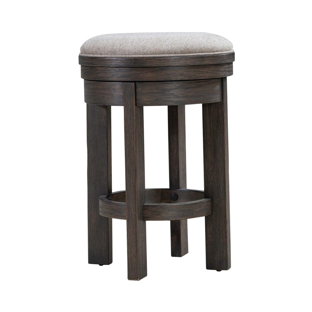 Liberty Furniture - Lennox Hill - Uph Swivel Console Stool in Brown - 201-OT9003 view 1