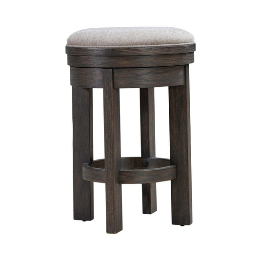 Liberty Furniture - Lennox Hill - Uph Swivel Console Stool in Brown - 201-OT9003 view 1