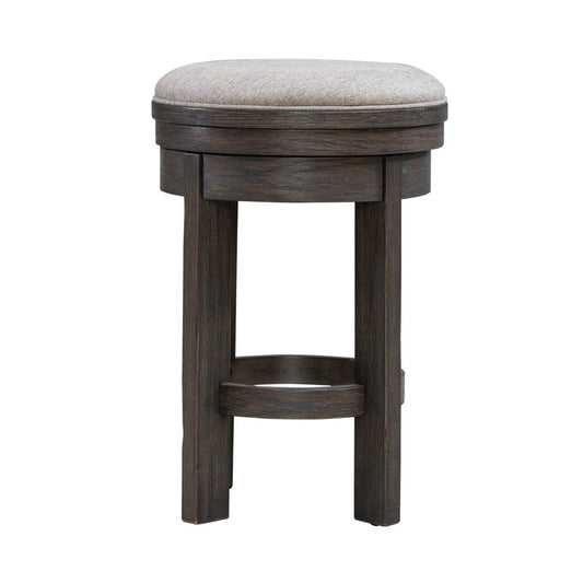 Liberty Furniture - Lennox Hill - Uph Swivel Console Stool in Brown - 201-OT9003 view 2