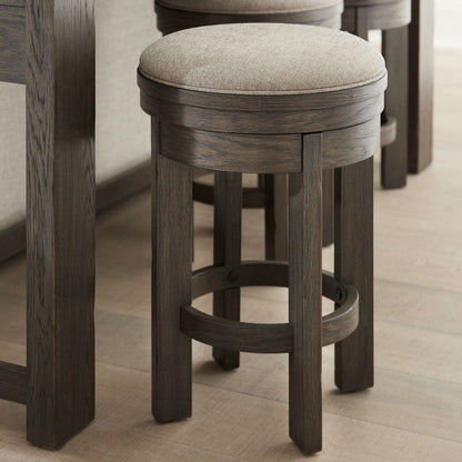 Liberty Furniture - Lennox Hill - Uph Swivel Console Stool in Brown - 201-OT9003 view 3