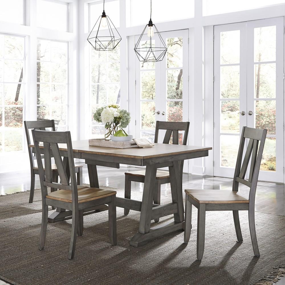 Liberty Furniture - Lindsey Farm 5 Piece Trestle Table Set - 62-CD-5TRS veiw 1
