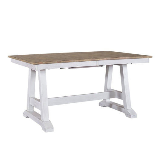 Liberty Furniture - Lindsey Farm 5 Piece Trestle Table Set  in Weathered White & Sandstone - 62WH-CD-5TRS veiw 2