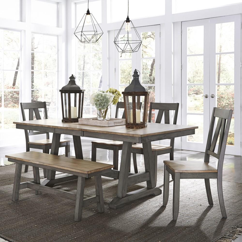 Liberty Furniture - Lindsey Farm 6 Piece Trestle Table Set - 62-CD-6TRS veiw 1
