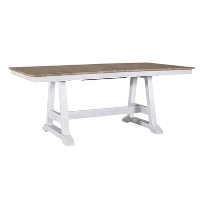 Liberty Furniture - Lindsey Farm 7 Piece Trestle Table Set  in Weathered White & Sandstone - 62WH-CD-7TRS veiw 2
