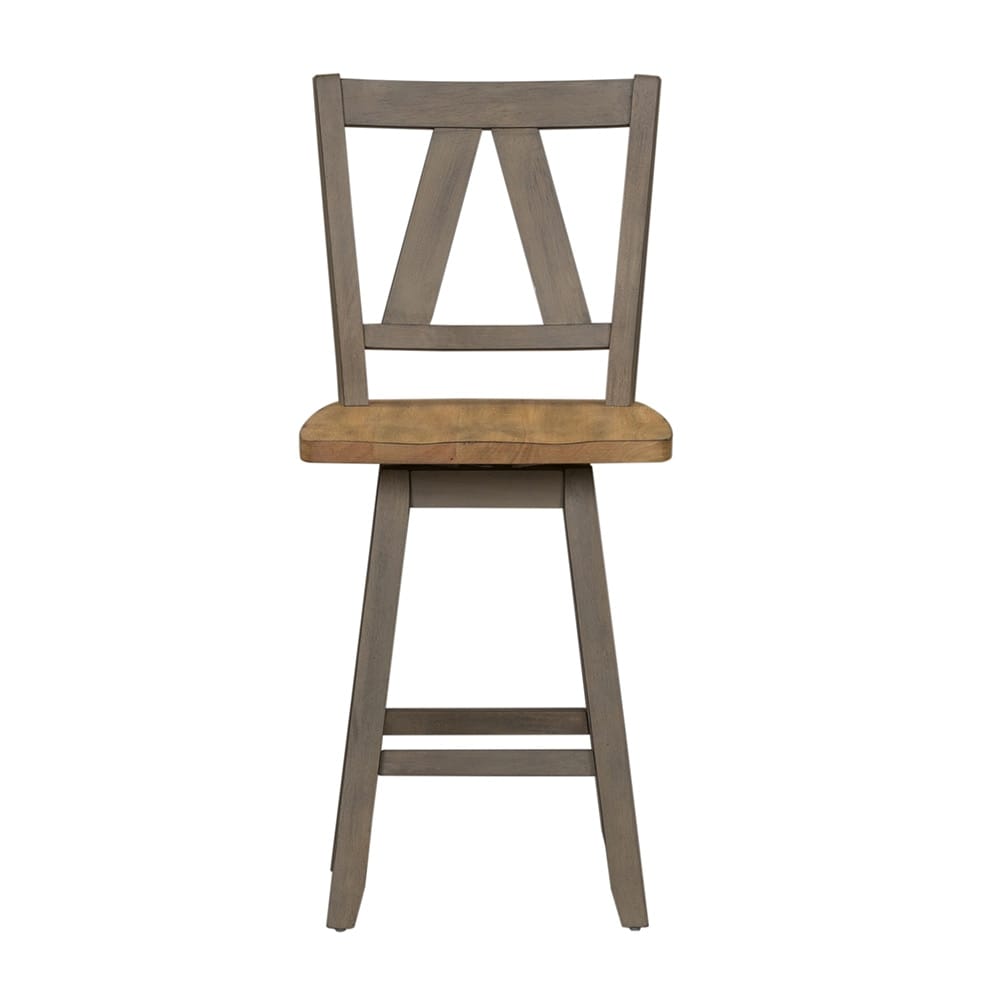 Liberty Furniture - Lindsey Farm Counter Height Swivel Chair  in Gray & Sandstone - 62-B250324 veiw 3