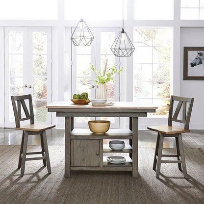 Liberty Furniture - Lindsey Farm Counter Height Swivel Chair  in Gray & Sandstone - 62-B250324 veiw 7