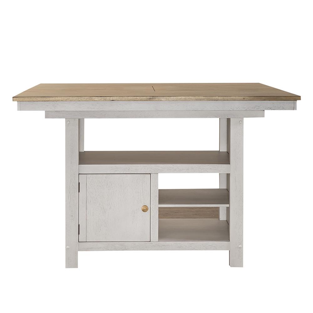 Liberty Furniture - Lindsey Farm Kitchen Island in Weathered White & Sandstone - 62WH-CD-GTS veiw 3