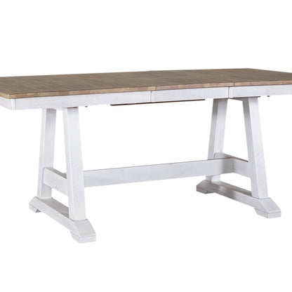 Liberty Furniture - Lindsey Farm Trestle Table in Weathered White & Sandstone - 62WH-CD-TRS veiw 2
