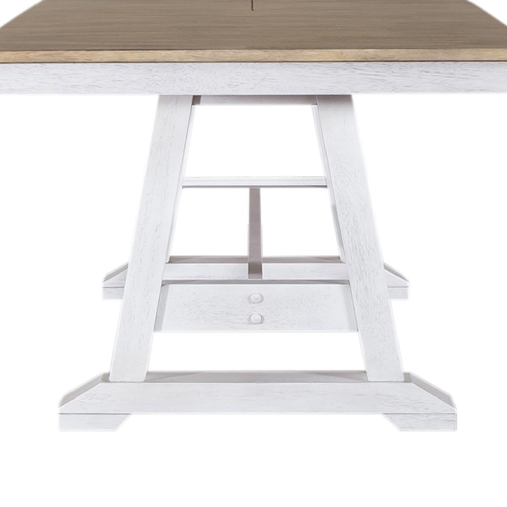 Liberty Furniture - Lindsey Farm Trestle Table in Weathered White & Sandstone - 62WH-CD-TRS veiw 4