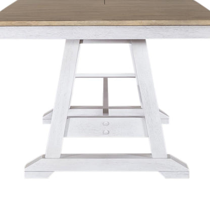 Liberty Furniture - Lindsey Farm Trestle Table in Weathered White & Sandstone - 62WH-CD-TRS veiw 4