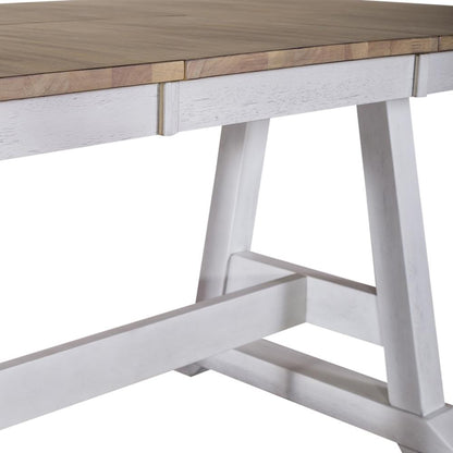 Liberty Furniture - Lindsey Farm Trestle Table in Weathered White & Sandstone - 62WH-CD-TRS veiw 5