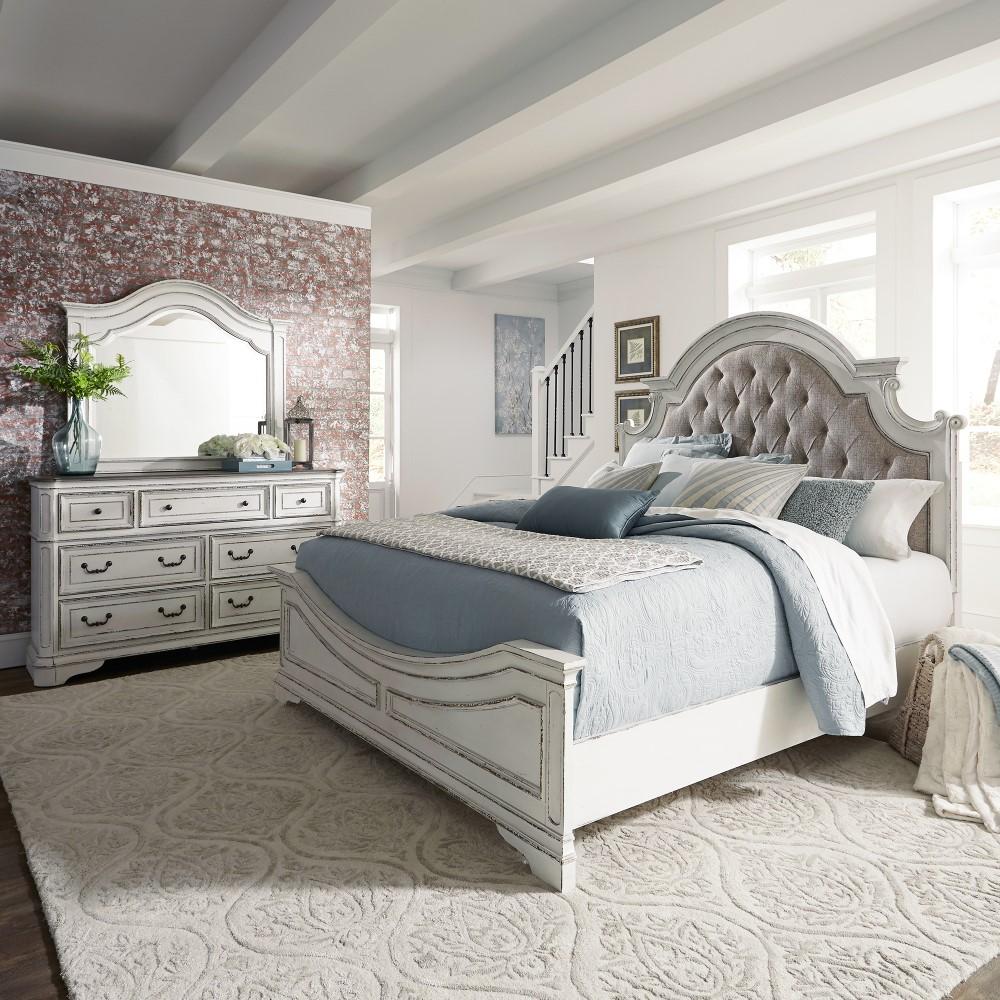 Liberty Furniture - Magnolia Manor 3 Piece Queen Uph Bed, Dresser & Mirror Set - 244-BR-QUBDM veiw 1