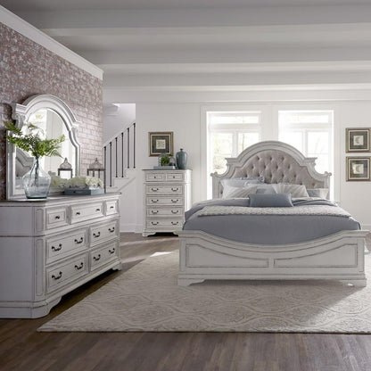 Liberty Furniture - Magnolia Manor 4 Piece Queen Uph Bed, Dresser & Mirror, Chest Set - 244-BR-QUBDMC veiw 1