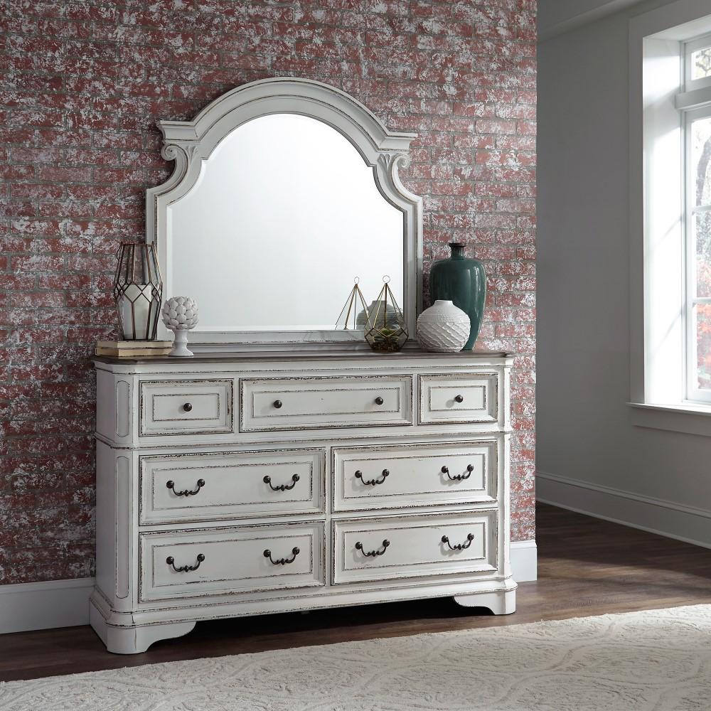 Liberty Furniture - Magnolia Manor 4 Piece Queen Uph Bed, Dresser & Mirror, Chest Set - 244-BR-QUBDMC veiw 2