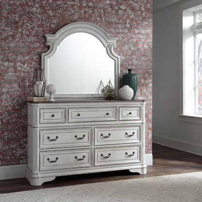 Liberty Furniture - Magnolia Manor 4 Piece Queen Uph Bed, Dresser & Mirror, Chest Set - 244-BR-QUBDMC veiw 2