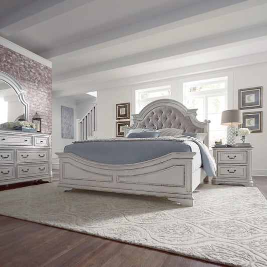 Liberty Furniture - Magnolia Manor 4 Piece Queen Uph Bed, Dresser & Mirror, Nightstand Set - 244-BR-QUBDMN veiw 1