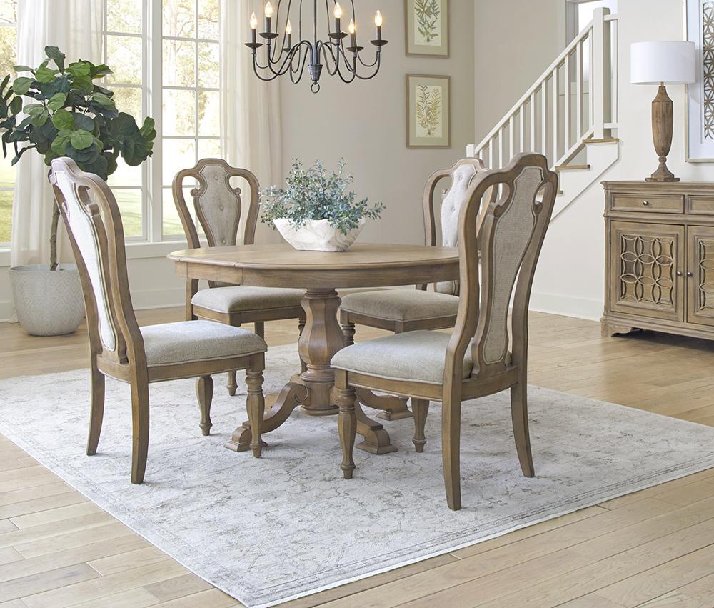Liberty Furniture - Magnolia Manor 5 Piece Pedestal Table Set  in Weathered Bisque - 244N-DR-5PDS veiw 1