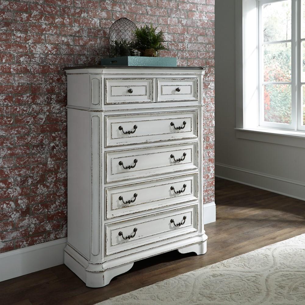 Liberty Furniture - Magnolia Manor 5 Piece Queen Uph Bed, Dresser & Mirror, Chest, Nightstand Set - 244-BR-QUBDMCN veiw 6