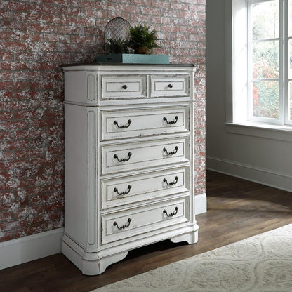Liberty Furniture - Magnolia Manor 5 Piece Queen Uph Bed, Dresser & Mirror, Chest, Nightstand Set - 244-BR-QUBDMCN veiw 6