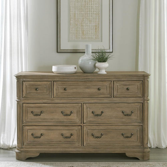 Liberty Furniture - Magnolia Manor 7 Drawer Dresser in Weathered Bisque - 244N-BR31 veiw 1