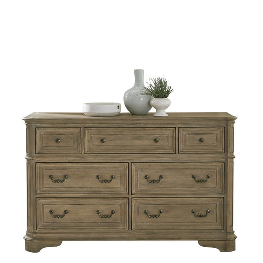 Liberty Furniture - Magnolia Manor 7 Drawer Dresser in Weathered Bisque - 244N-BR31 veiw 2