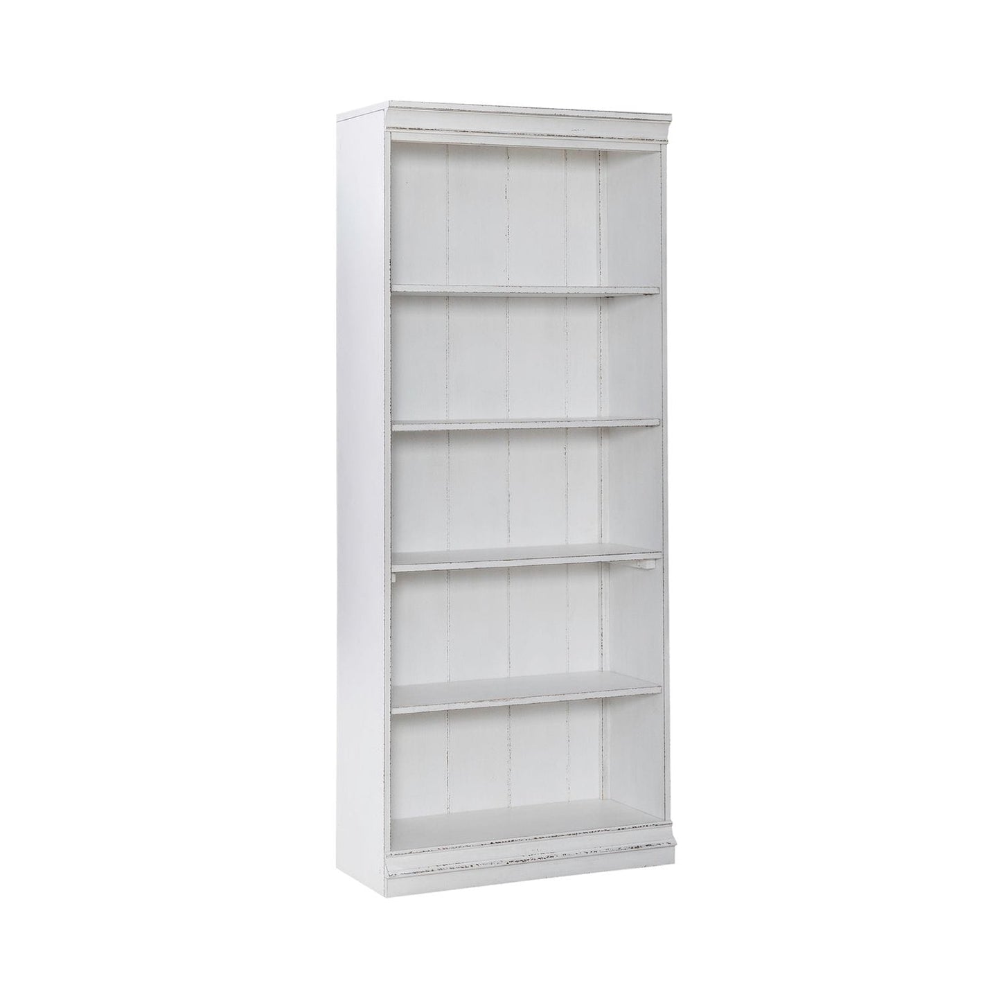 Liberty Furniture - Magnolia Manor 72 Inch Bookcase  in Antique White & Weathered Bark - 244-HO3072 veiw 1