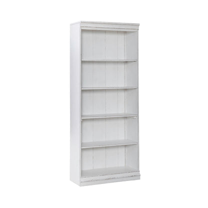 Liberty Furniture - Magnolia Manor 72 Inch Bookcase  in Antique White & Weathered Bark - 244-HO3072 veiw 1