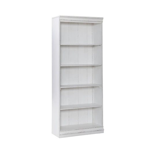 Liberty Furniture - Magnolia Manor 72 Inch Bookcase  in Antique White & Weathered Bark - 244-HO3072 veiw 1