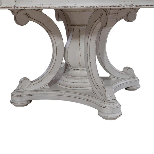 Liberty Furniture - Magnolia Manor 72 Inch Round Pedestal Table in Antique White & Weathered Bark - 244-DR-ROS veiw 2