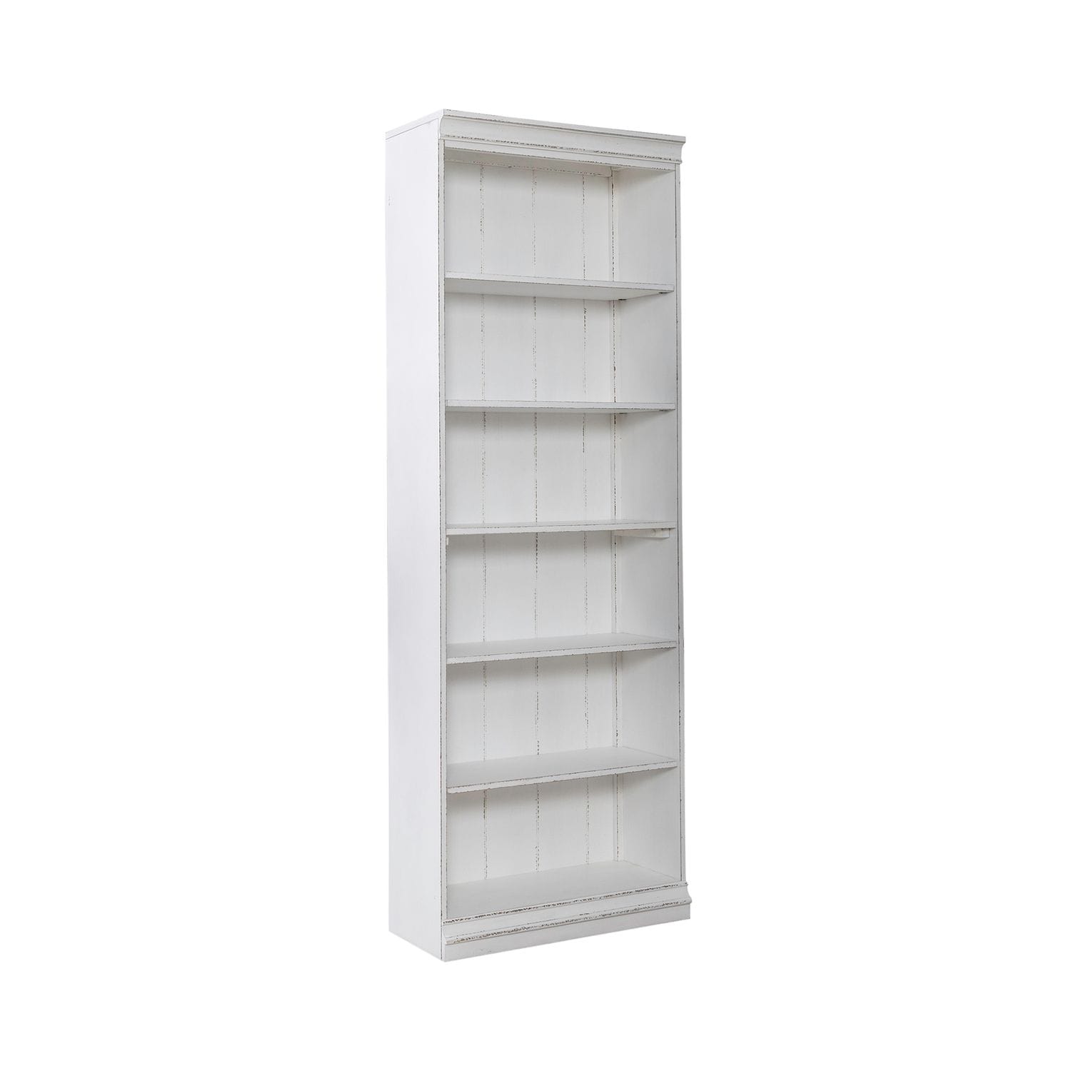 Liberty Furniture - Magnolia Manor 84 Inch Bookcase  in Antique White & Weathered Bark - 244-HO3084 veiw 1