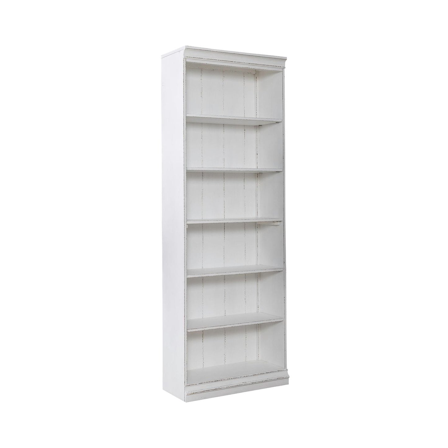 Liberty Furniture - Magnolia Manor 84 Inch Bookcase  in Antique White & Weathered Bark - 244-HO3084 veiw 1