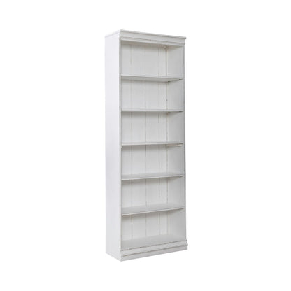 Liberty Furniture - Magnolia Manor 84 Inch Bookcase  in Antique White & Weathered Bark - 244-HO3084 veiw 1