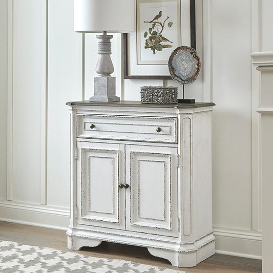 Liberty Furniture - Magnolia Manor Accent Cabinet in Antique White & Weathered Bark - 244-AC1000 veiw 1