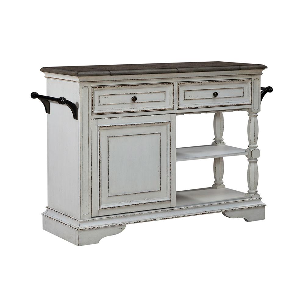 Liberty Furniture - Magnolia Manor Bar Cart in Antique White & Weathered Bark - 244-AT3000 veiw 2