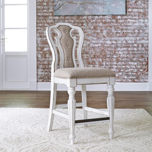 Liberty Furniture - Magnolia Manor Counter Height Chair  in Antique White & Weathered Bark - 244-B650124 veiw 1