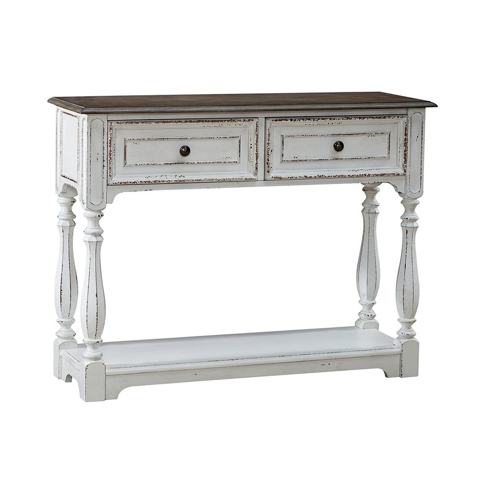 Liberty Furniture - Magnolia Manor Hall Console in Antique White & Weathered Bark - 244-AT2003 veiw 2
