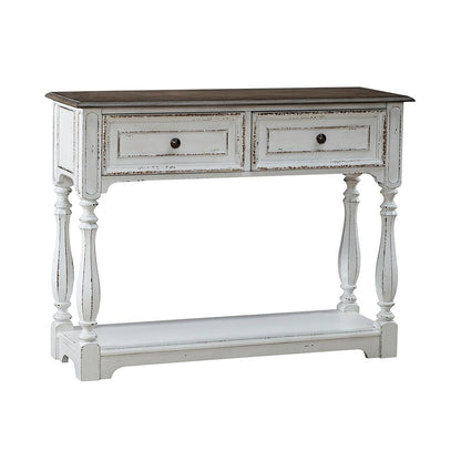 Liberty Furniture - Magnolia Manor Hall Console in Antique White & Weathered Bark - 244-AT2003 veiw 2