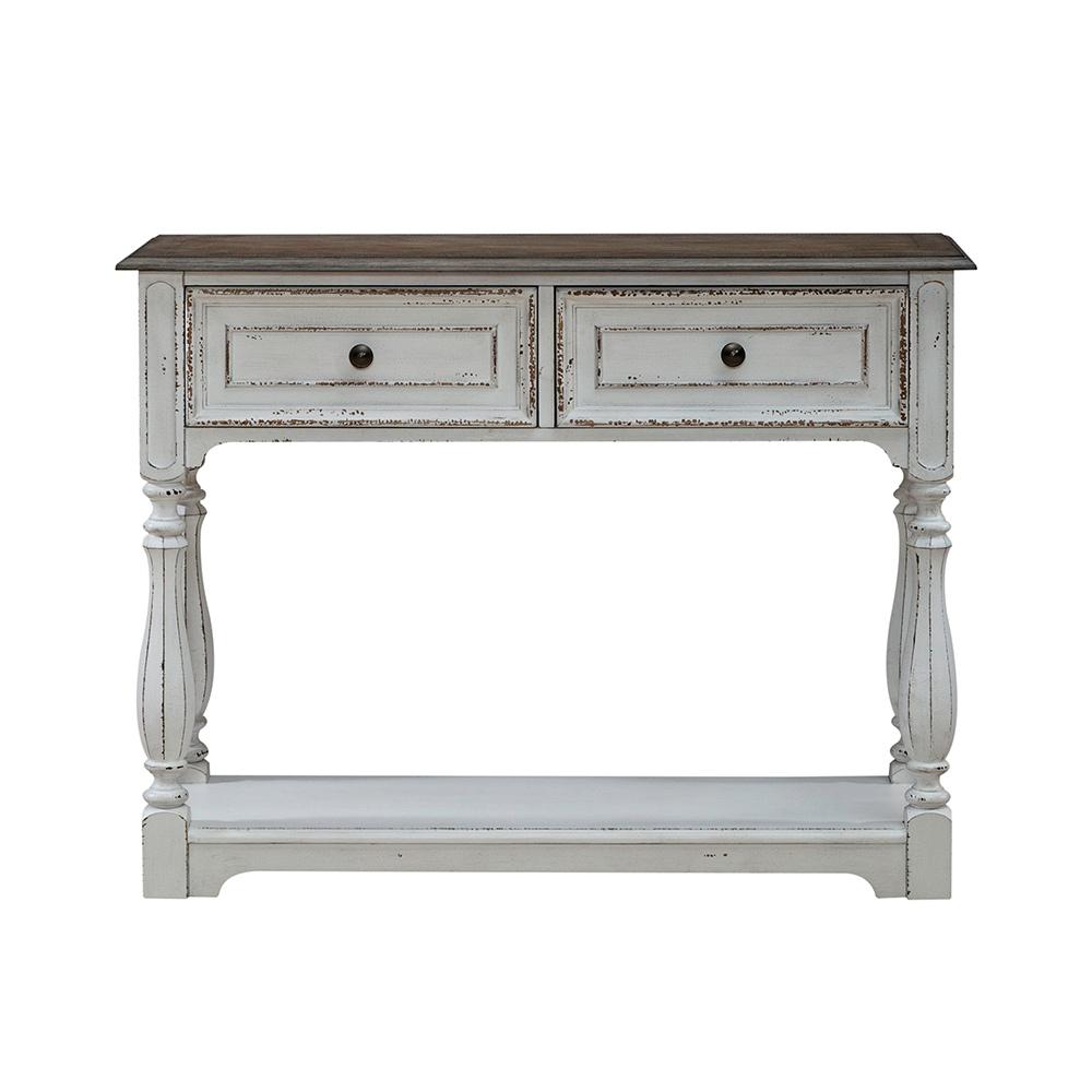 Liberty Furniture - Magnolia Manor Hall Console in Antique White & Weathered Bark - 244-AT2003 veiw 3