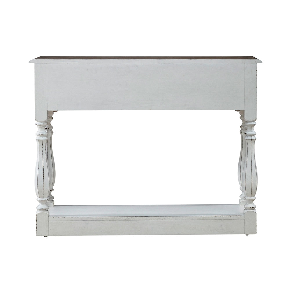 Liberty Furniture - Magnolia Manor Hall Console in Antique White & Weathered Bark - 244-AT2003 veiw 5