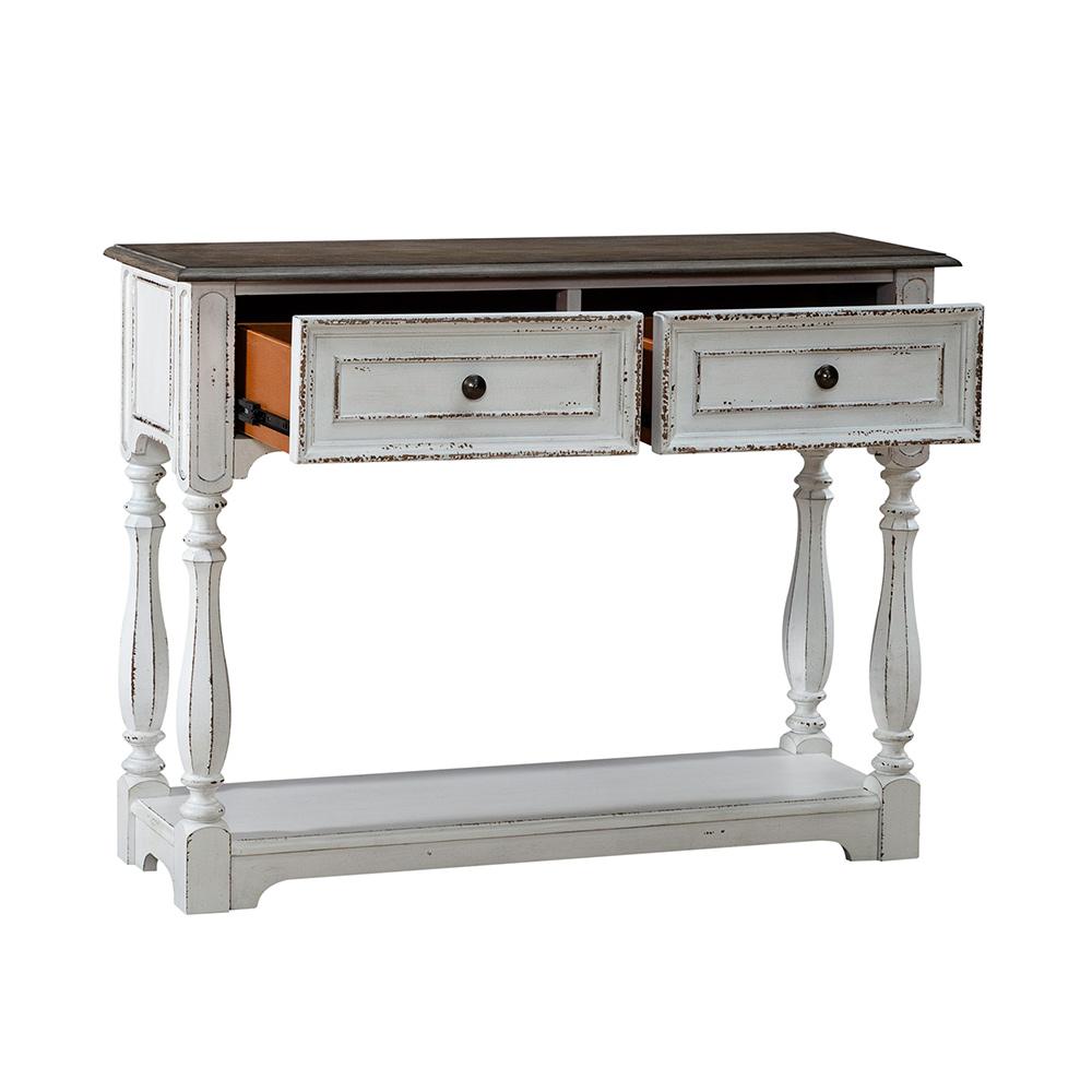 Liberty Furniture - Magnolia Manor Hall Console in Antique White & Weathered Bark - 244-AT2003 veiw 7