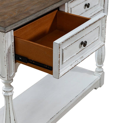 Liberty Furniture - Magnolia Manor Hall Console in Antique White & Weathered Bark - 244-AT2003 veiw 9