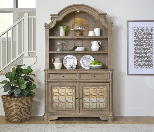 Liberty Furniture - Magnolia Manor Hutch & Buffet  in Weathered Bisque - 244N-DR-HB veiw 1